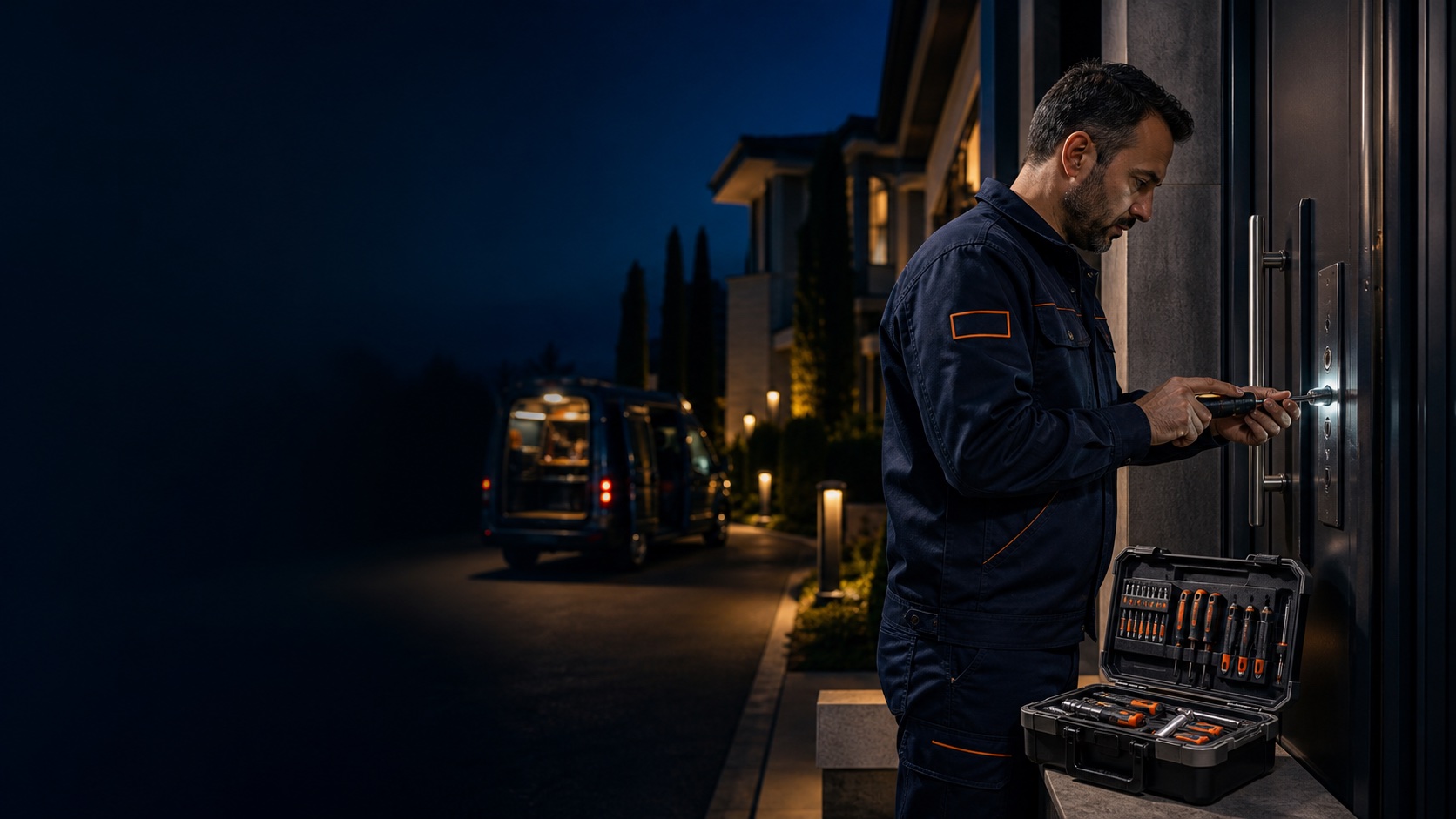 Acarkent villa girişinde çilingir servis hazırlığı
